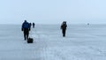 Fishermen go ice fishing