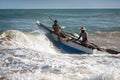Fishermen go to the ocean