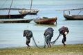 Fishermen going to work, Zanzibar Royalty Free Stock Photo