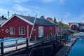 Fishermen houses on banks of Norwegian island