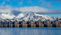 Fisherman houses in Svolvaer Royalty Free Stock Photo