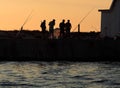 Fishermen On Ilha Deserta Algarve Portugal Royalty Free Stock Photo