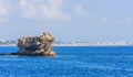 Fishermen on the island near the coast. Rhodes Island