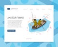 Fishermen Isometric Web Banner