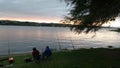 Fishermen in the lake