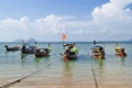 Fishermen long tail boats at Mook island