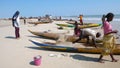 Fishermen in Morondava. Madagascar Royalty Free Stock Photo