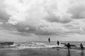 Fishermen at Muriwai Beach Royalty Free Stock Photo