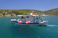 Fishermen nearing Levitha Island Royalty Free Stock Photo