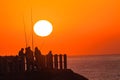 Fishermen Pier Ocean Sunrise Royalty Free Stock Photo