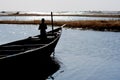 Fishermen in a pirogue in the river Niger (6). Royalty Free Stock Photo