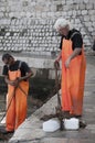 Fishermen in the Port of Dubrovnic in Croatia Europe Royalty Free Stock Photo