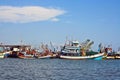 Fishermen prepare the boat for Royalty Free Stock Photo