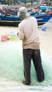 Fishermen pulling a fishing net Royalty Free Stock Photo