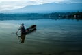 Fishermen in Ranu Grati, Pasuruan Indonesia Royalty Free Stock Photo