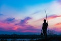 Fishermen returning home after the night fishing after sunset