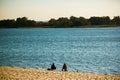 Fishermen, river and beach