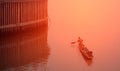 Fishermen are rowing Royalty Free Stock Photo