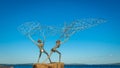 Fishermen sculpture, Onega lake embankment, Petrozavodsk, Russia Royalty Free Stock Photo