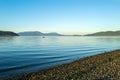 Fishermen in a small boat in Swift`s Bay, Lopez Island, Washington Royalty Free Stock Photo