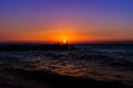 Fishermen In Soft Sunset Royalty Free Stock Photo