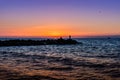 Fishermen In Soft Sunset Royalty Free Stock Photo