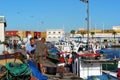 Fishermen sorting nets, Spain.