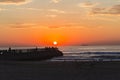 Fishermen Sunrise Ocean Jetty Royalty Free Stock Photo