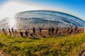 Fishermen Sea Curved Horizon