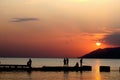 Fishermen at sunset