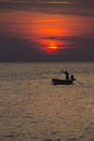 Fishermen at sunset - Rovinj - Croatia Royalty Free Stock Photo