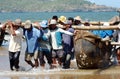 Fishermen on the Teleng beach in Pacitan