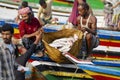 Fishermen unload catch of the day, Al Hudaydah, Yemen. Royalty Free Stock Photo