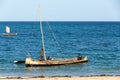 Fishermen using sailboats to fish off the coast of Anakao in Madagascar