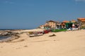 Fishermen vilage of Vila Cha with fishing boats on the beaches and fishermen houses in Portugal