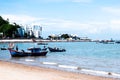 Fishermen working on the beach Royalty Free Stock Photo