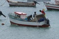 Fishermen working on a boat in Sal rei, Cabo Verde