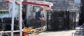 Fishermen Wrasse fishing pots on Fishing boat in Carnlough Antrim Northern Ireland 14-07-21