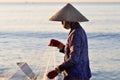Fisherwoman in Vietnam Royalty Free Stock Photo