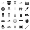 Fishery icons set, simple style Royalty Free Stock Photo