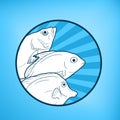 Fishes blue symbol