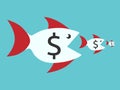 Fishes with dollar signs Royalty Free Stock Photo