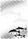 Fishes dots poster background Royalty Free Stock Photo