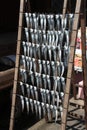 Fishes are drying in front of a shop in Amanohashidate (Japan)