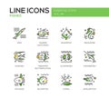 Fishes - line design icons set