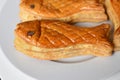 The fishes from puff pastry in the store on April Fool's Day