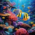 fishes in the sea generated by AI tool