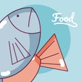 Fishes seafood concept cartoon