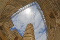 Fisheye shot of the Ottoman minaret in the Tower of David in Jerusalem