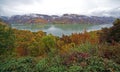 Fisheye view with autumn at the Danube Gorges Royalty Free Stock Photo